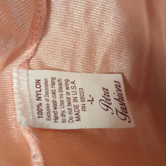 🍑 Petra Slip Dress White Floral Lace Panel 1970 Maxi Nylon Large Nightgown US - Picture 12 of 12